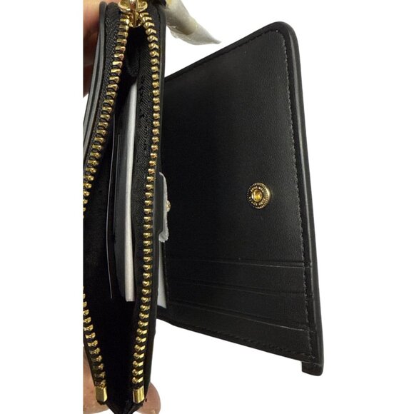 Kate Spade Wallet Lena Small Bifold Black Pebbled Leather Zip Pocket NEW - Picture 4 of 7